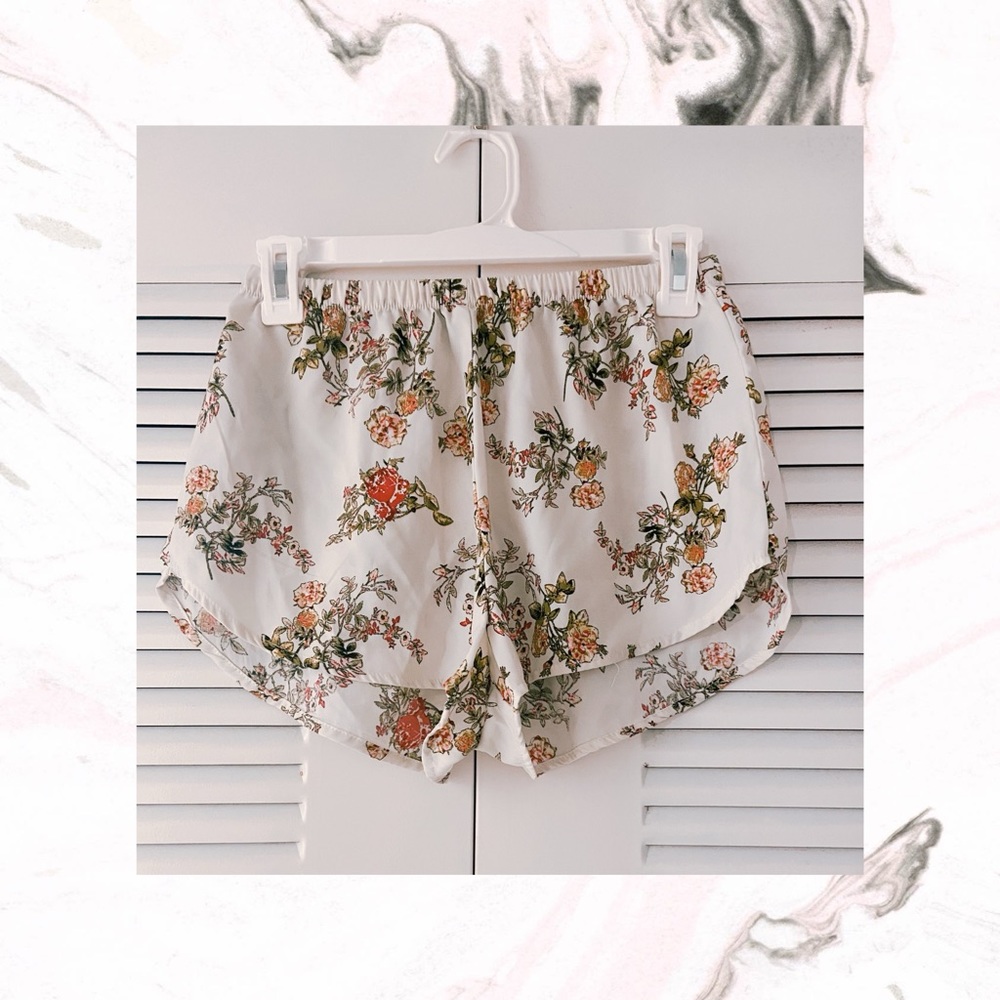 High waisted floral shorts